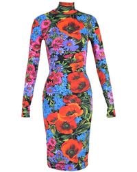 Dolce & Gabbana - Floral Print Turtleneck Bodycon Dress, Size Eu (Authentic Pre-Loved) - Lyst