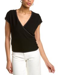 Tory Burch - Crepe Jersey Wrap Top - Lyst