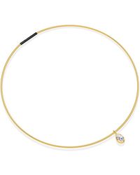 Lab Grown Diamonds - 14K 1.28 Ct. Tw. Lab-Grown Diamond Omega Pendant Necklace - Lyst
