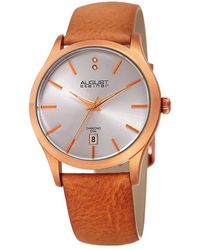 August Steiner - Leather Diamond Watch - Lyst