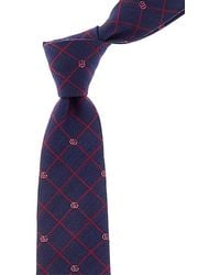 Gucci - Gg Grid Silk & Wool-Blend Tie - Lyst