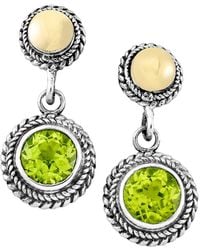 Samuel B. - 18K & 0.65 Ct. Tw. Peridot Basketweave Earrings - Lyst