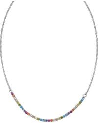 Italian Silver - Italian Cz Tennis Necklace - Lyst
