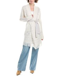RAFFI - Intarsia Fringe Wool & Cashmere-Blend Cardigan - Lyst