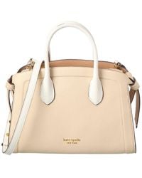 Kate Spade - Knott Colorblocked Pebbled Leather Medium Zip Top Satchel - Lyst