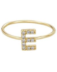 Adornia - 14K Plated Cz Initial Ring - Lyst
