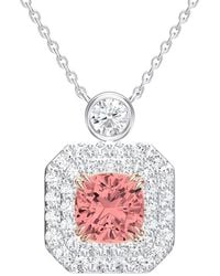 Lab Grown Diamonds - 14K 1.50 Ct. Tw. Lab-Grown Diamond Halo Pendant - Lyst