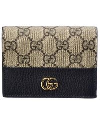 Gucci - GG Marmont GG Supreme Canvas & Leather Card Case - Lyst