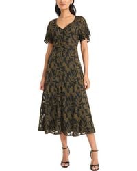 Maggy London - Flutter Sleeve Midi Dress - Lyst