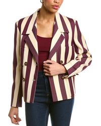 Tory Burch - Tailored Stripe Wool-blend Blazer - Lyst