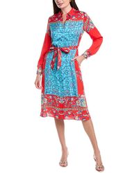 Tahari - The Paulina Isle Of Capri Silk-Blend Shirtdress - Lyst