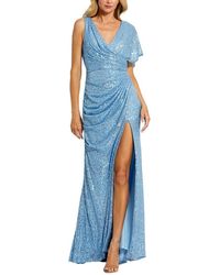 Mac Duggal - Sequined Asymmetrical Draped Trumpet Gown - Lyst