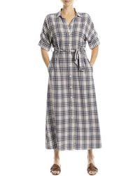 Max Studio - Large Roll Sleeve Belted Dress - Lyst