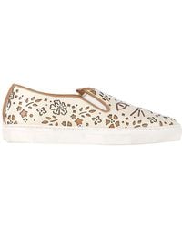 Charlotte Olympia - Leather Cool Cats Laser-cut Slip-on Sneaker (authentic Pre-loved) - Lyst