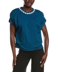 Gracia - Pearl Work Round Neck Top - Lyst
