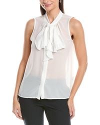 Tahari - Ruffle Scarf Neck Top - Lyst