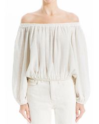 Max Studio - Boho Bubble Hem Linen-Blend Blouse - Lyst
