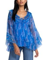 Johnny Was - Gal Ruffle Tie Silk Blouse - Lyst