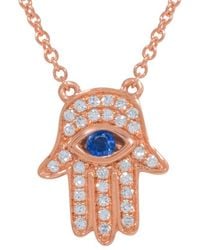 Diana M. Jewels - Fine Jewelry 14k Rose Gold 0.16 Ct. Tw. Diamond & Sapphire Necklace - Lyst
