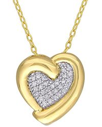 Rina Limor Vermeil 0.15 Ct. Tw. Diamond Heart Necklace - Metallic