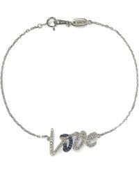 Suzy Levian - Silver 0.02 Ct. Tw. Diamond & Sapphire Love Bracelet - Lyst