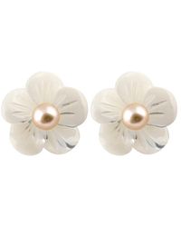 Splendid 14k Yellow Gold 3.5-4mm Freshwater Pearl & Mother-of-pearl Studs - Multicolour