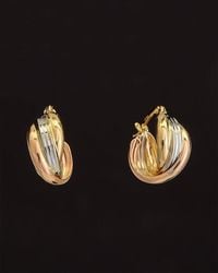 Italian Gold - 14k Tri-tone Triple Hoops - Lyst