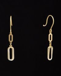 Italian Gold - 14k Italian Two-tone Gold Graduated Oval Dangle Earrings - Lyst