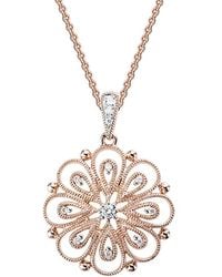 Diamond Select Cuts - 14k Rose Gold 0.06 Ct. Tw. Diamond Necklace - Lyst