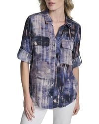 DKNY - Print Roll Tab Shirt - Lyst