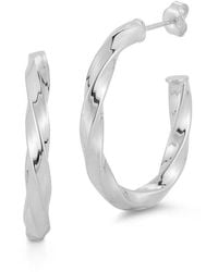 Chloe and Madison - Silver Bold Oval Twist Hoops - Lyst