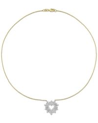 Diamond Select Cuts - 14K Two-Tone 0.51 Ct. Tw. Diamond Halo Heart Necklace - Lyst