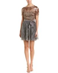 Valentino Lace Silk A-line Dress - Gray