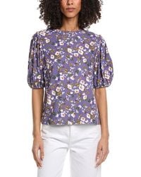 Nicole Miller - Linen-Blend Blouse - Lyst