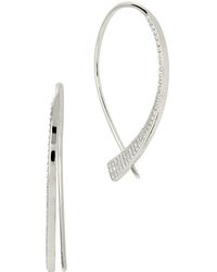 Sterling Forever - Rhodium-plated Brass Cz Carlotta Threader Earrings - Lyst
