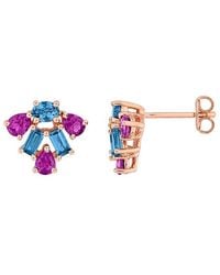 Rina Limor - 2.50 Ct. Tw. Rhodolite, London Topaz Floral Drop Earrings - Lyst