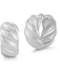 Chloe and Madison - Silver Bold Twist Hoops - Lyst