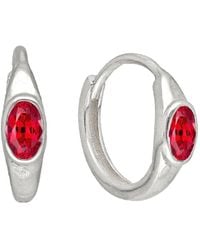 TIRAMISU - 0.60 Ct. Tw. Lab-Grown Ruby Huggie Earrings - Lyst