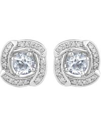 Diana M. Jewels - Fine Jewelry 14k 0.56 Ct. Tw. Diamond & Aquamarine Studs - Lyst