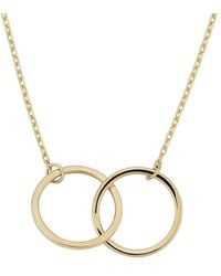 Italian Gold - 14K Double Circle Interlocking Necklace - Lyst