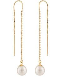 Splendid - 14k 7.5-8mm Pearl Drop Earrings - Lyst