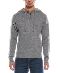 Brodie Cashmere - Button Up Wool & Cashmere-Blend Hoodie - Lyst