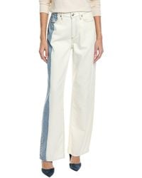 Rag & Bone - Featherweight Logan Mid-Rise Bleach Stripe Wide Leg Jean - Lyst