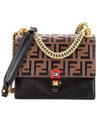 Fendi - Zucca Embossed Leather Kan I Bag Small (Authentic Pre-Loved) - Lyst
