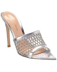 Gianvito Rossi - Leather & Canvas Sandal - Lyst