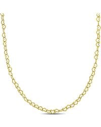 Italian Gold - 14K Heart Link Chain Necklace - Lyst