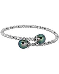 Belpearl - Silver 10-11mm Tahitian Pearl Bangle - Lyst