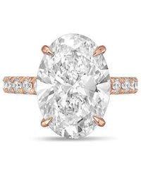 Diana M. Jewels - Diana M. 14K Rose 2.50 Ct. Tw. Lab-Grown Diamond Pavé Solitaire Ring - Lyst