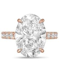 Diana M. Jewels - Diana M. 14K Rose 2.50 Ct. Tw. Lab-Grown Diamond Pavé Solitaire Ring - Lyst