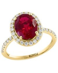 Effy Fine Jewelry - 14K 2.76 Ct. Tw. Lab-Grown Diamond & Lab-Grown Ruby Ring - Lyst